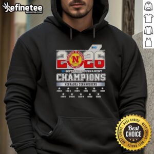 Alt Text: Original Nebraska Cornhuskers 2026 Big Ten Softball Tournament Champions hoodie featuring team colors and logo.