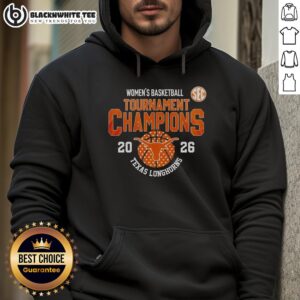 Texas Longhorns game day hoodie celebrating SEC Tournament Champions, featuring vibrant team colors and logo.
