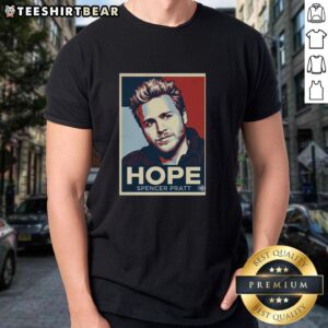 Alt Text: Official Spencer Pratt Hope And Change Graphic T-Shirt featuring bold design and vibrant colors, perfect for fans.