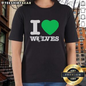 Alt Text: Original Minnesota Timberwolves I Heart Wolves ladies tee, featuring a stylish design for female fans of the team.