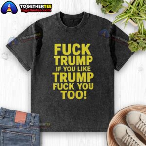 Political sarcastic washed t-shirt featuring 'Awesome Fck Trump' slogan, perfect for anti-Trump supporters and activists.