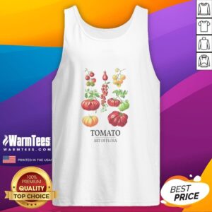 Premium Tomato Art of Flora Tank Top featuring vibrant floral designs on a stylish, comfortable fit for casual wear.
