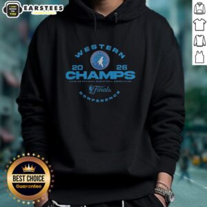 Original Minnesota Timberwolves Western Conference Champions NBA Final 2025-26 hoodie, featuring team logo and vibrant design.
