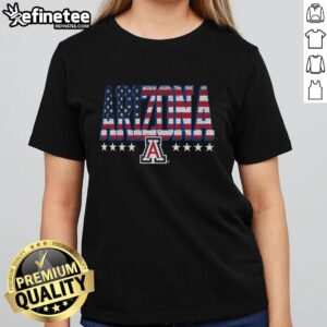 Premium Arizona Wildcats Tall Type Flag Ladies Tee in vibrant colors, perfect for fans to show their team spirit.
