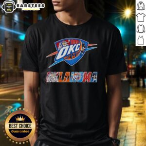 Original Oklahoma City Thunder, Oklahoma Sooners, OSU Cowboys & Tulsa Golden Hurricane logo T-shirt design.
