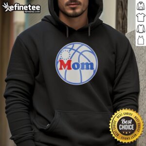 Official Philadelphia 76ers Hoops Mom Hoodie in navy blue, showcasing team logo and stylish design for basketball fans.