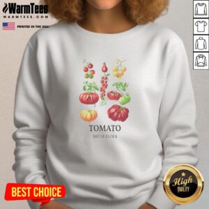 Premium Tomato Art of Flora Sweatshirt featuring vibrant tomato graphics and a stylish design for casual wear.
