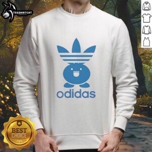 Funny Nice Odidas Pokemon Oddish parody sweatshirt featuring a vibrant design of Oddish in a stylish athletic style.