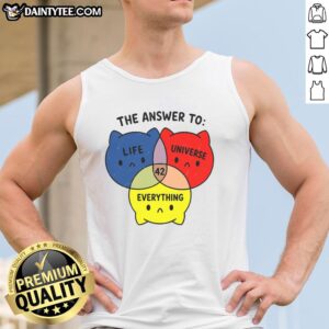 42 Cute Tank Top featuring 'The Answer to Everything' design, perfect for casual wear and geek culture enthusiasts.