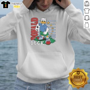 Adorable Cute Donald Duck soccer hoodie featuring vibrant colors, perfect for fans of Disney and sports wear.