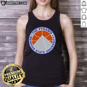 Top The Pyramid Memphis State University tank top featuring vibrant colors and iconic design for fans and alumni.