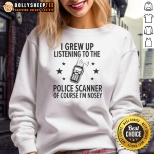 Awesome walkie talkie sweatshirt inspired by police scanner nostalgia for the curious and nosey.