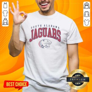Alt Text: Premium South Alabama Jaguars Classic Logo T-Shirt featuring vibrant team colors and iconic logo design.