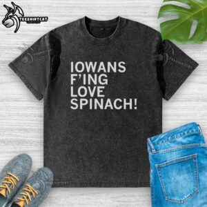 Awesome Iowans Love Spinach washed t-shirt design featuring vibrant colors and a fun, playful graphic for spinach lovers.
