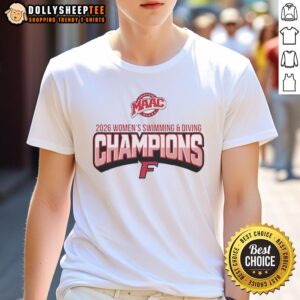 Premium Fairfield University MAAC Women's Swimming and Diving Champions 2026 logo t-shirt, showcasing team spirit and pride.