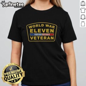 Official World War Eleven Veteran Ladies Tee featuring a stylish design for proud veterans and supporters.