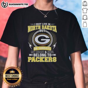 Alt Text: Original Green Bay Packers NFL ladies tee, showcasing pride for Packers on Sundays, perfect for fans in North Dakota.