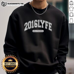 Top Roll Up Records 2016lyfe sweatshirt featuring a stylish design, perfect for casual wear and music enthusiasts.