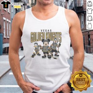 Alt Text: Awesome Vegas Golden Knights Disney team ice hockey tank top featuring vibrant graphics and a stylish design.