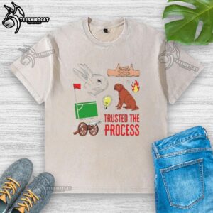 Alt Text: Good Trusted The Process washed t-shirt in soft fabric, featuring a minimalist design perfect for casual wear.