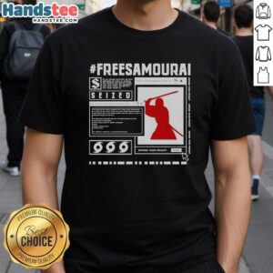 Premium Free Samurai T-Shirt featuring Cyberpunk 2077 design for defending your privacy in style.