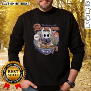 Vintage Hallownest ramen sweatshirt featuring a unique design perfect for cozy style and anime fans.