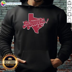 Retro Texas A&M Aggies hoodie featuring a 'Howdy Aggieland' map design, perfect for fans and alumni.
