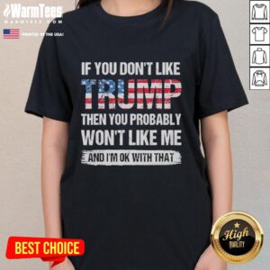 Retro ladies tee featuring 'Hot If You Don't Like Trump' slogan, perfect for expressing political views and style.