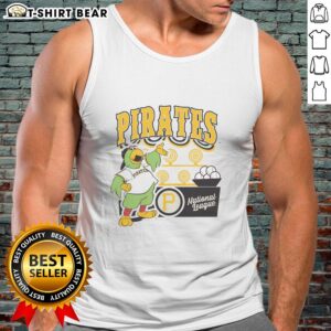Alt Text: Top Mitchell & Ness Cream Pittsburgh Pirates Step Back Up Tank Top showcasing vintage baseball style and team logo.