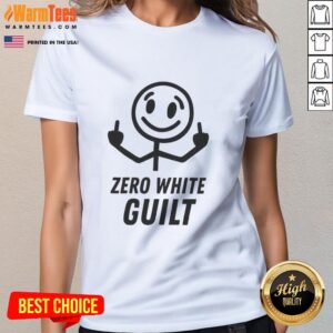 Nice Zero White Guilt Middle Finger Ladies Tee featuring bold graphic print on a stylish women's t-shirt.