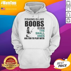 Funny meme hoodie featuring 'Pretty Fishing is Like Boobs' text, showcasing humor with playful graphics and vibrant colors.