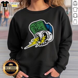 Alt Text: Nice DRT BKS Skull Bolts Sweatshirt featuring a bold skull graphic and stylish design, perfect for casual wear.