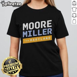 Original Moore Miller for Maryland Ladies Tee featuring a stylish design perfect for Maryland fans and casual wear.