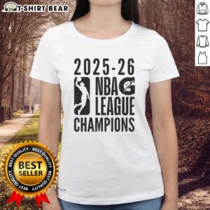 2025-2026 Top NBA G League Champions Ladies Tee featuring vibrant graphics and stylish design for basketball fans.