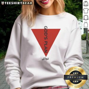 Premium Boxinton God's Plan Upside Down Red Triangle Sweatshirt featuring a stylish red triangle design on a cozy fabric.