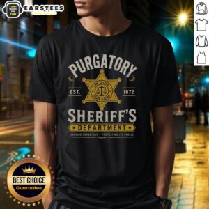 Good Purgatory Sheriff's Department T-Shirt featuring bold graphics and a stylish design, perfect for fans of law enforcement.