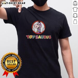 Alt Text: Hot Toysaurus Yabba-Dabba Dinosaurs Logo T-Shirt featuring vibrant dinosaur graphics and playful lettering.