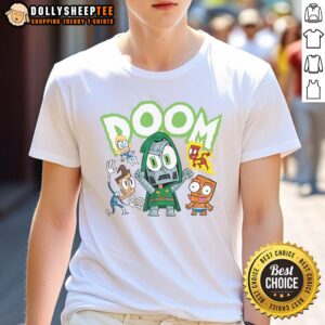 Premium Doom Generation Dr. Doom T-Shirt featuring bold graphic design of Marvel's iconic villain, perfect for fans.