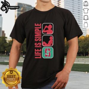 Original Life Is Simple Drink Love Stanford Cardinal T-Shirt featuring a stylish design in cardinal red for fans.