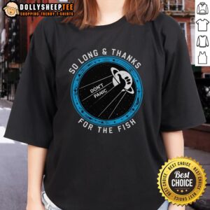 Nice So Long Thanks For The Fish Ladies Tee featuring a stylish graphic design for women who love unique tees.