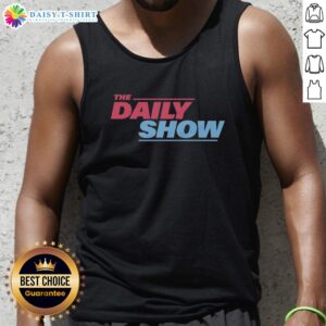 Stylish Top The Daily Show tank top featuring a bold logo, perfect for fans of the iconic comedy show.