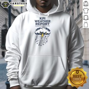 Good KPI Weather Report Hoodie in navy blue, perfect for casual wear and weather enthusiasts. Stylish and comfortable.
