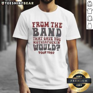 Awesome 1992 tour T-shirt from the band that gave you 'Motherfuckin Would' featuring bold graphics and vintage style.