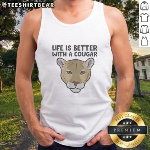Alt Text: Pretty Wildcat Life is Better with a Cougar tank top in vibrant colors, perfect for casual and sporty outfits.
