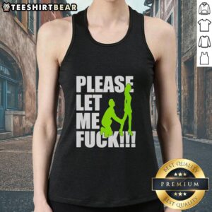 Premium 'Please Let Me Fck' tank top in black, featuring bold white lettering for a trendy, edgy look.