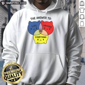 Cozy 'Top-The-Answer-To-Everything-42' cute hoodie in vibrant colors, perfect for fans of quirky fashion and geek culture.