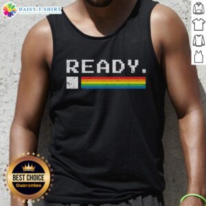 Alt Text: Funny Commodore 64 ready tank top featuring a retro gaming design, perfect for nostalgic gamers and summer wear.