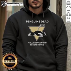 Awesome Penguins Dead Philly hoodie celebrating the Philadelphia Flyers advancing to the second round of playoffs.