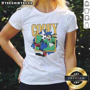 Premium Goofy Soccer Ladies Tee featuring a fun graphic and comfortable fit for soccer enthusiasts.