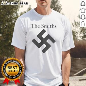 Top The Smiths Swastika Logo T-Shirt featuring iconic band logo on a stylish black tee, perfect for music fans.